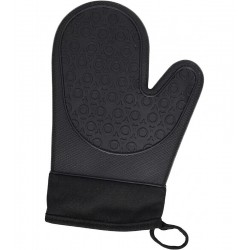 Luva de Silicone Preta com Tecido no Pulso